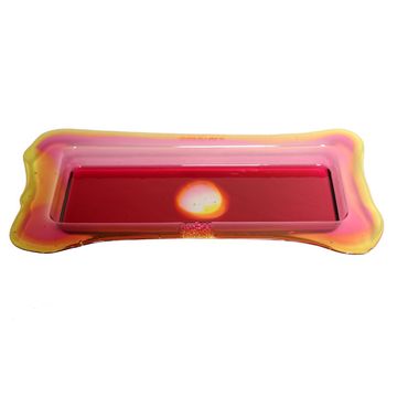 Try Tray Rectangular - Clear Fuchsia And Clear Yellow by corsi design