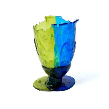Twins C Vase L - Clear Blue, Bottle Green by corsi design