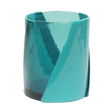 Twirl Vase - Clear Aqua, Matt Turquoise by corsi design