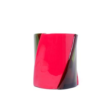 Twirl Vase - Clear Bottle Green, Fuchsia by corsi design