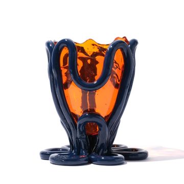 Indian Summer Vase - Clear Orange, Matt Blue by corsi design