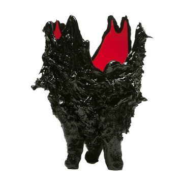 Lava Vase - Matt Black, Red by corsi design