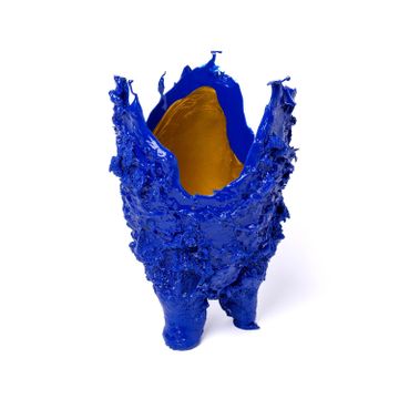 Lava Vase - Matt Blue And Gold by corsi design