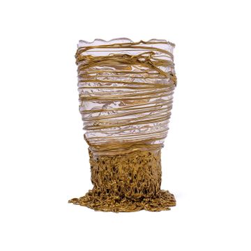 Spaghetti Vase - Clear And Gold by corsi design