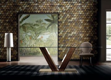 VANITY - Rectangular wood and glass table by Costantini Pietro