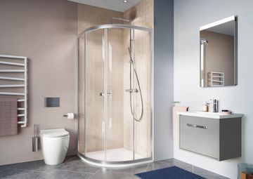 Clear 6 Quadrant Double Door 800 Chrome by Crosswater
