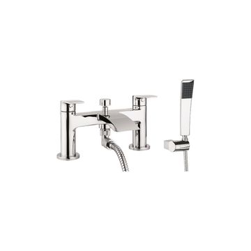 Flow Bath Shower Mixer Dual Lever with Kit Chrome by Crosswater
