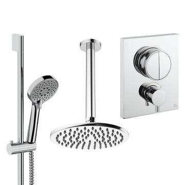 Crossbox Push Shower Set 2 with Fixed Head & Handset by Crosswater