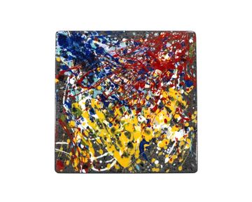 Piatto Design “Momento” in Pietra Lavica (22×22 cm) by Cuore Lavico