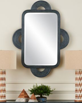 Santos Vintage Navy Rectangular Mirror by Currey and Company - view 4