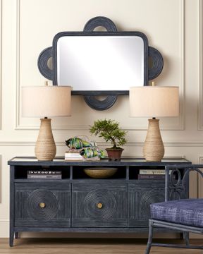 Santos Vintage Navy Rectangular Mirror by Currey and Company - view 5