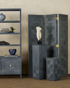 Santos Vintage Navy Screen by Currey and Company - view 3