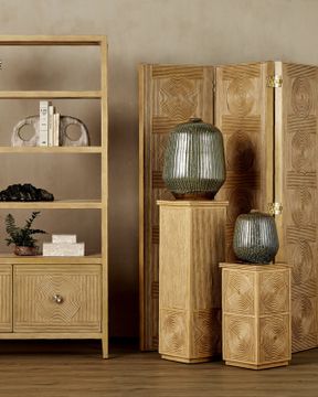 Santos Sea Sand Pedestal by Currey and Company - view 6