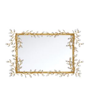 Forget-Me-Not Gold Rectangular Mirror by Currey and Company - view 4