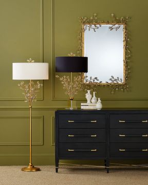 Forget-Me-Not Gold Rectangular Mirror by Currey and Company - view 6