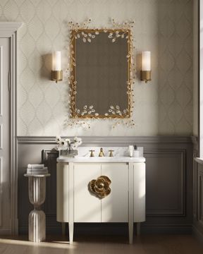 Forget-Me-Not Gold Rectangular Mirror by Currey and Company - view 7