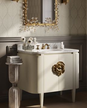 Forget-Me-Not Gold Rectangular Mirror by Currey and Company - view 8