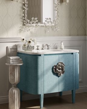 Forget-Me-Not Silver Rectangular Mirror by Currey and Company - view 7