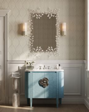 Forget-Me-Not Silver Rectangular Mirror by Currey and Company - view 8