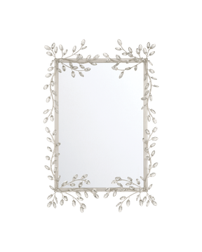 Forget-Me-Not Silver Rectangular Mirror by Currey and Company
