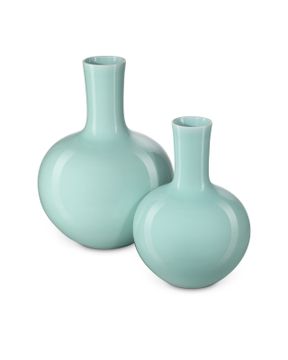 Celadon Small Green Straight Neck Vase by Currey and Company - view 4