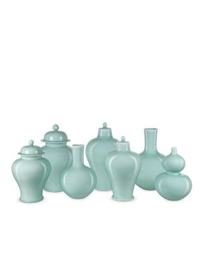 Celadon Small Green Straight Neck Vase by Currey and Company - view 5