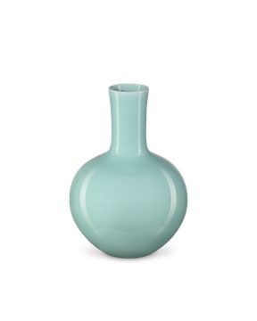 Celadon Small Green Straight Neck Vase by Currey and Company