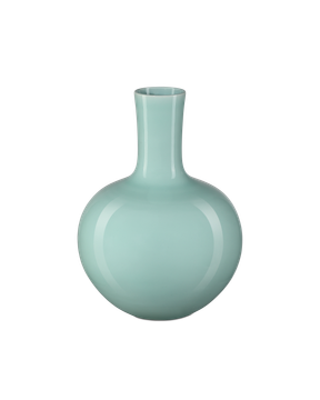 Celadon Medium Green Straight Neck Vase by Currey and Company