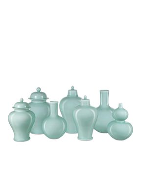 Celadon Small Green Temple Jar by Currey and Company - view 4