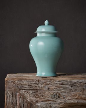 Celadon Small Green Temple Jar by Currey and Company - view 5