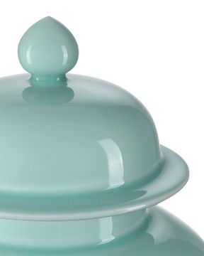Celadon Medium Green Temple Jar by Currey and Company - view 2