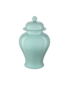 Celadon Medium Green Temple Jar by Currey and Company