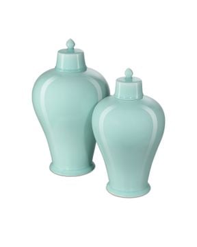 Celadon Small Green Maiping Jar by Currey and Company - view 3