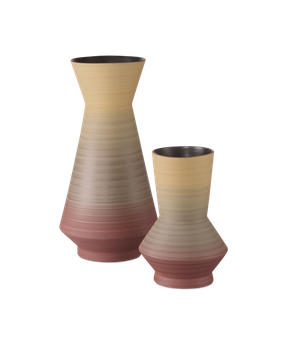 Happy 80's Red & Yellow Vase Set of 2 by Currey and Company