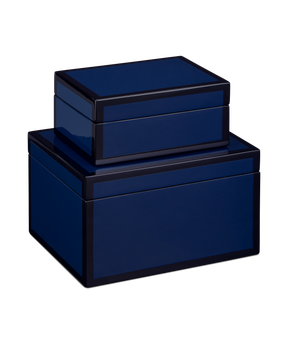 Navy Lacquer Box Set of 2 by Currey and Company