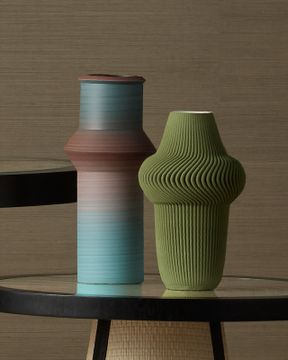 Happy 80's Blue & Red Vase Set of 2 by Currey and Company - view 7