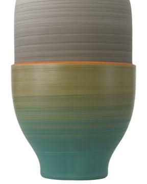 Happy 80's Gray, Beige, Orange & Blue Vase Set of 3 by Currey and Company - view 2