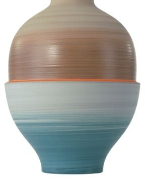 Happy 80's Gray, Beige, Orange & Blue Vase Set of 3 by Currey and Company - view 5