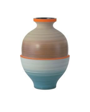 Happy 80's Gray, Beige, Orange & Blue Vase Set of 3 by Currey and Company - view 9