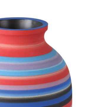 Happy 80's Small Bright Blue & Red Vase by Currey and Company - view 2