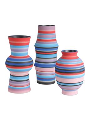 Happy 80's Small Bright Blue & Red Vase by Currey and Company - view 4