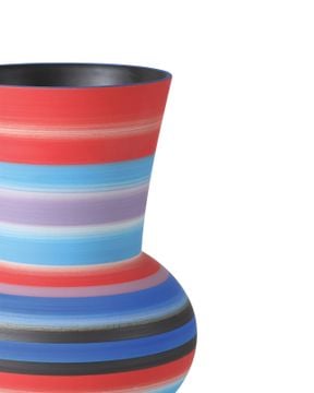 Happy 80's Medium Bright Blue & Red Vase by Currey and Company - view 2