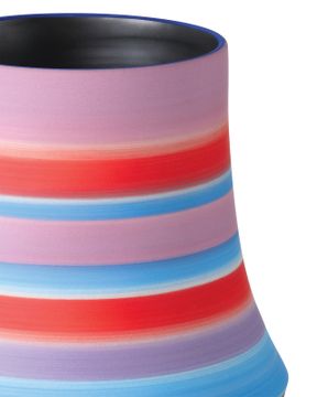 Happy 80's Large Bright Blue & Red Vase by Currey and Company - view 2