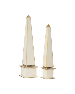 Daphne Ivory Obelisk Set of 2 by Currey and Company