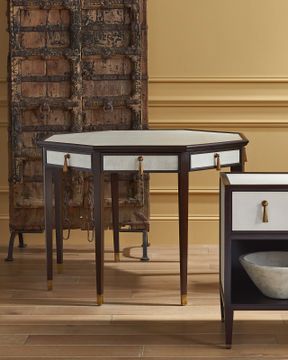 Evie Shagreen Entry Table by Currey and Company - view 4
