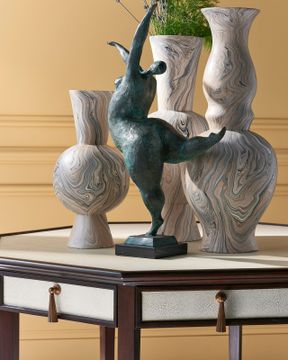 Evie Shagreen Entry Table by Currey and Company - view 6