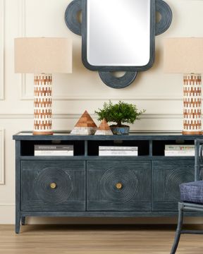 Santos Vintage Navy Rectangular Cabinet by Currey and Company - view 8