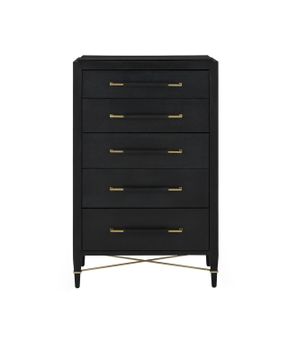 Verona Black Five-Drawer Chest by Currey and Company - view 3