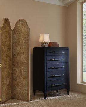 Verona Black Five-Drawer Chest by Currey and Company - view 6