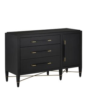 Verona Black Three-Drawer Chest by Currey and Company